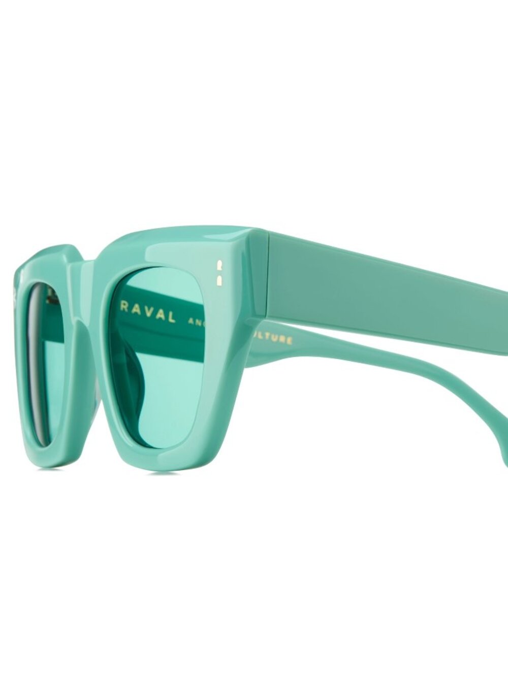 New Raval Eyewear Women's Sunglasses Multicolor Square Green Lens Acetate Frame